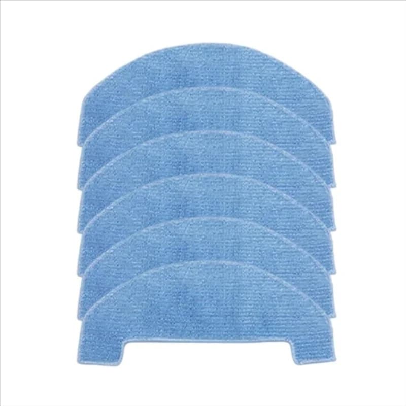 Kit com cinco panos de microfibra azul para limpeza de aspirador robô Lubluelu A44u