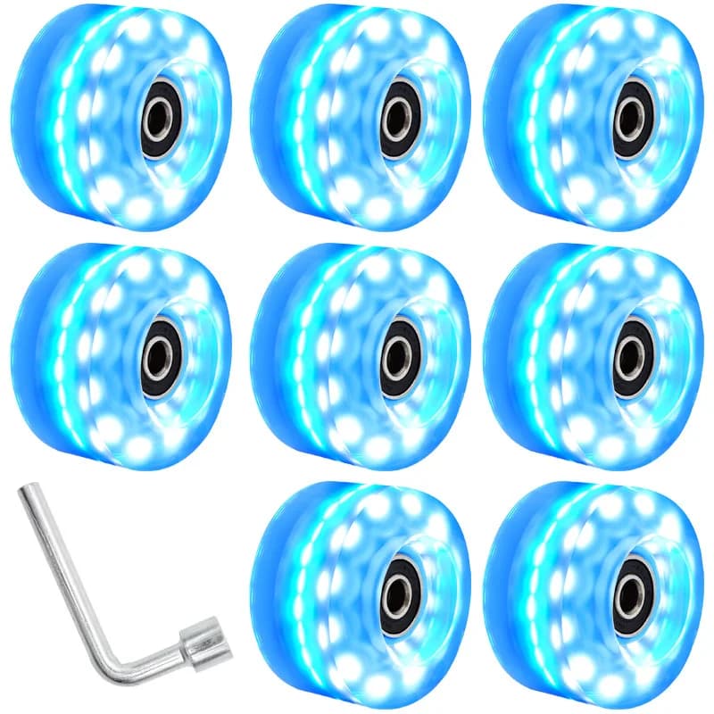 Atualizar iluminar rodas de patins luminosas rolamentos de rodas de patins de fileira dupla patinação e skate 32x58mm 82a