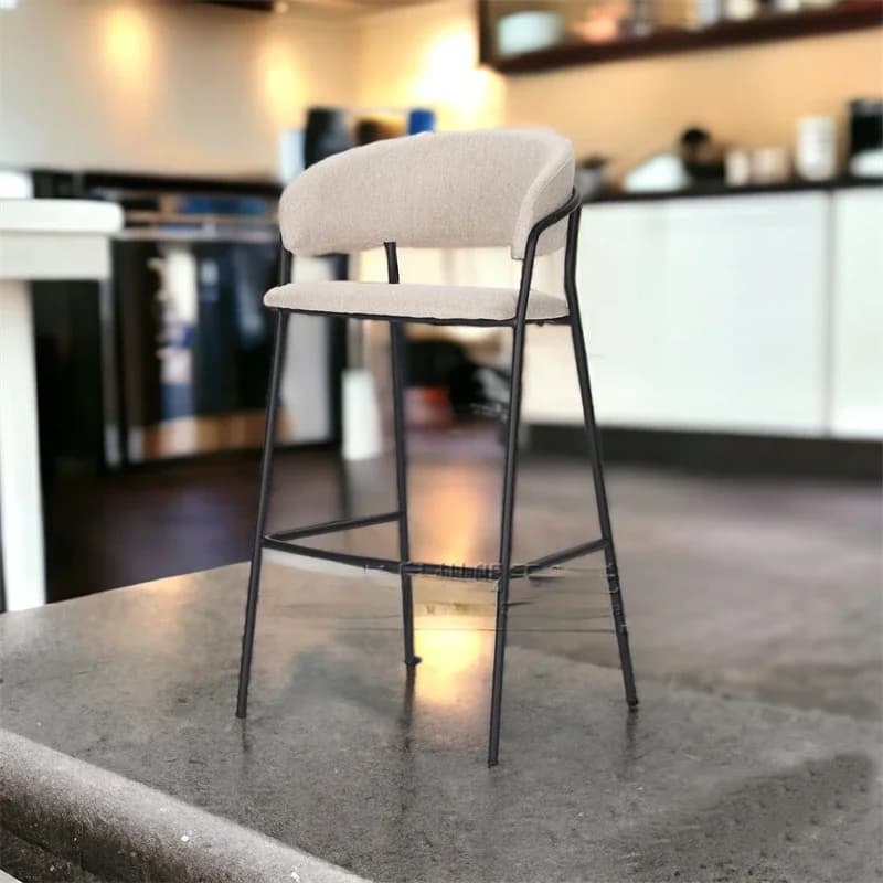 Cadeira de bar moderna branca, estilo nórdico, confortável, alta, cozinha, café da manhã, recepção, cadeiras de jantar, móveis para casa mq50by3