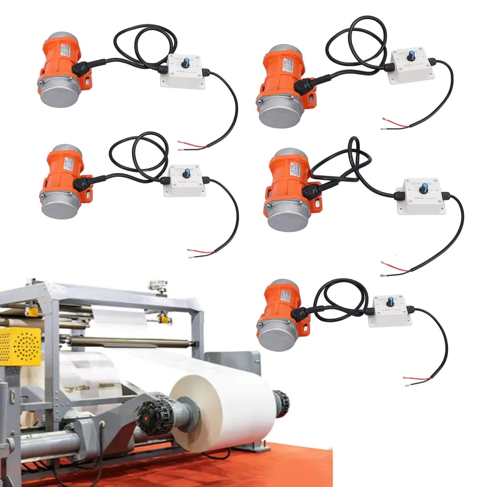 Motor vibratório de concreto DC 12V, 4000rpm, liga de alumínio, IP65, com controlador de velocidade