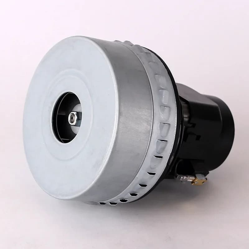 Motor para aspirador de pó universal 220V com carcaça metálica cinza e parte superior preta