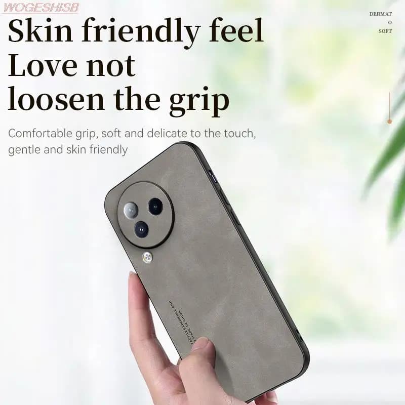 Capa cinza para Xiaomi Mi Poco X3 com toque suave e confortável, material pele de carneiro amigável à pele