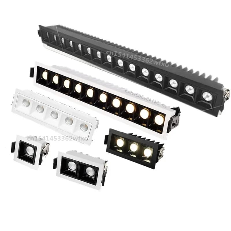 Luminárias LED reguláveis 2W 4W 6W 10W 20W 30W, luz linear, luz de teto, luz de grelha