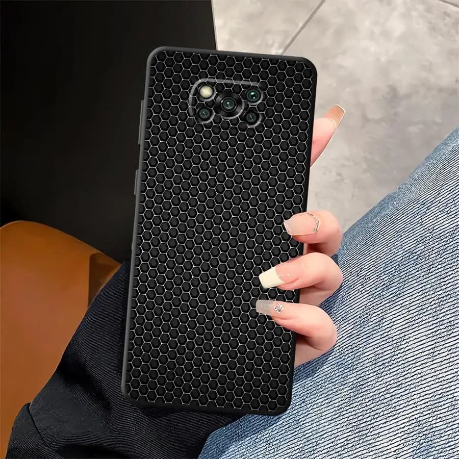 Capa de Fibra de Carbono para Xiaomi Poco F8, C61, C50, C71, F1, F3, X3, X4, X5, X7 Pro, C75, M5, M3, M4, M7 Pro
