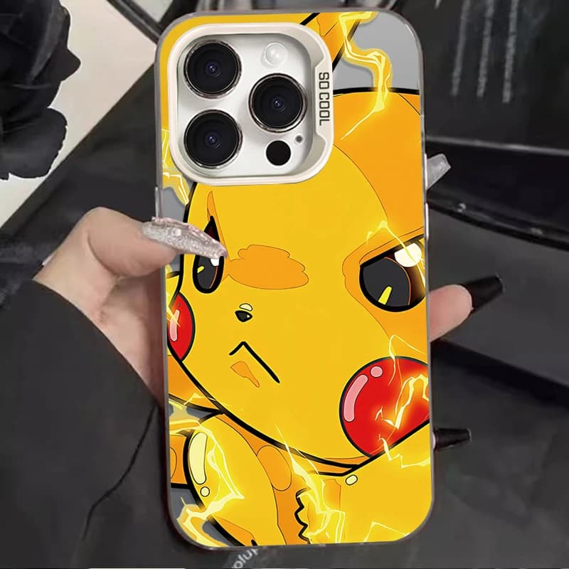 Capa para Xiaomi Redmi com estampa Pikachu amarelo com efeito de eletricidade Pokémon