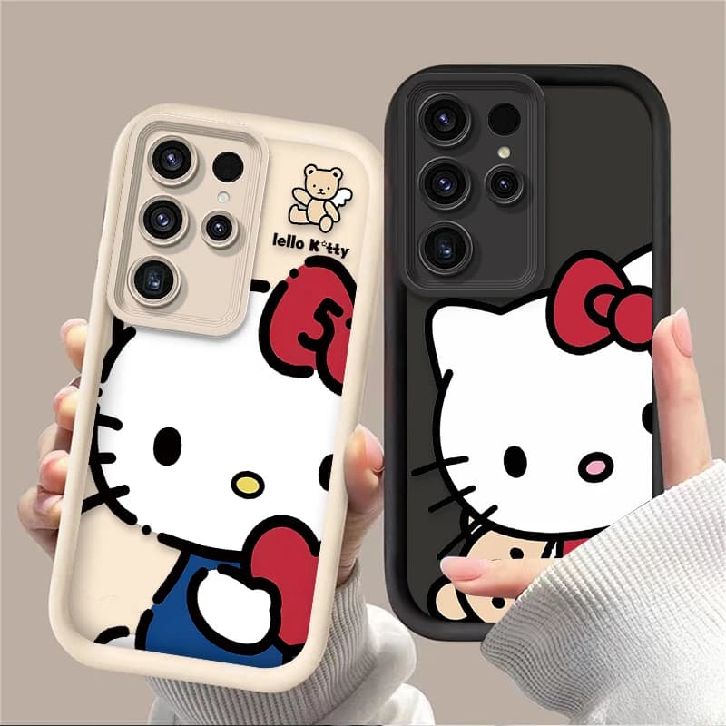 Capa de telefone transparente Hello Kitty para Samsung Galaxy S24 S25 S23 Ultra S22 S21 Plus