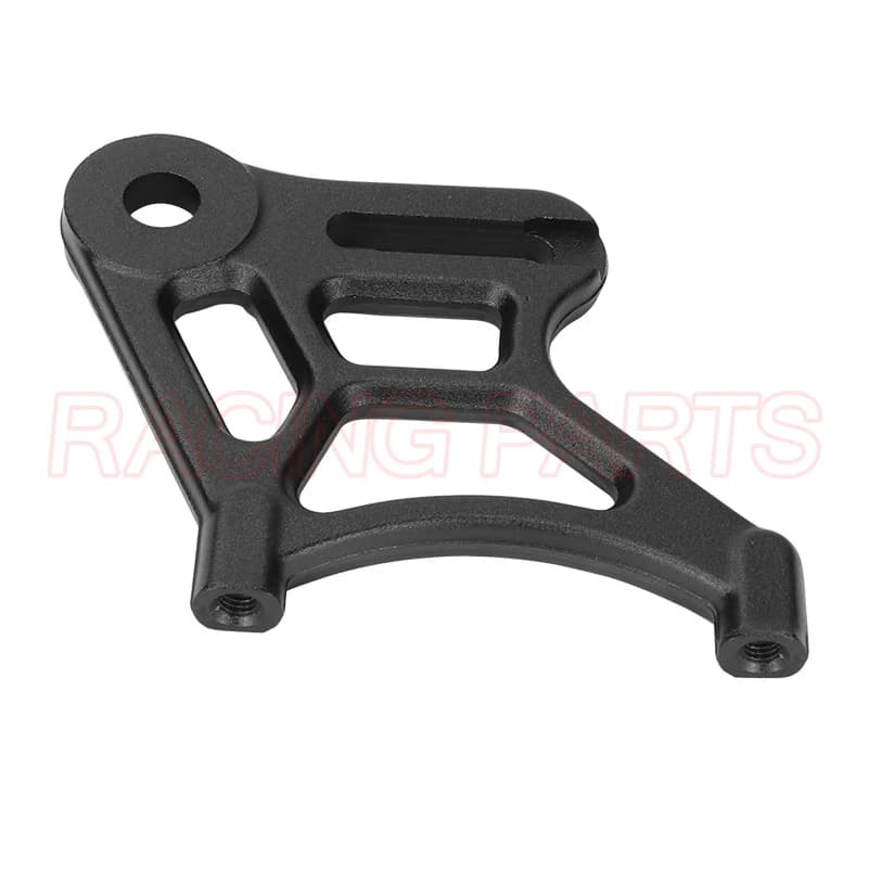 Suporte de freio racing preto para Surron Light Bee S vista lateral em fundo branco
