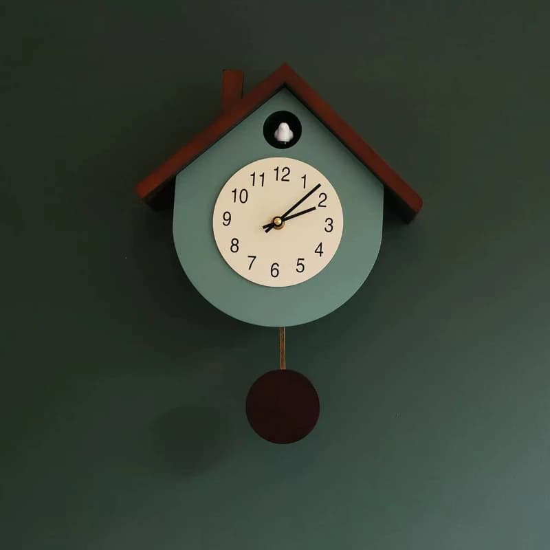 Relógio de Parede de Pássaro Cuco de Madeira com Pêndulo, Relógio Criativo para Sala de Estar, Relógio de Luxo para Entrada, Decoração Vintage para Casa