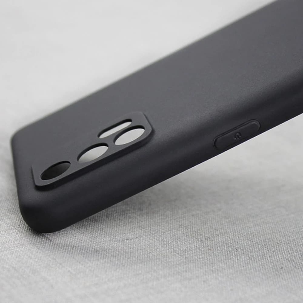 Capa preta para Xiaomi Poco com recortes para câmera, acabamento fosco e botão lateral