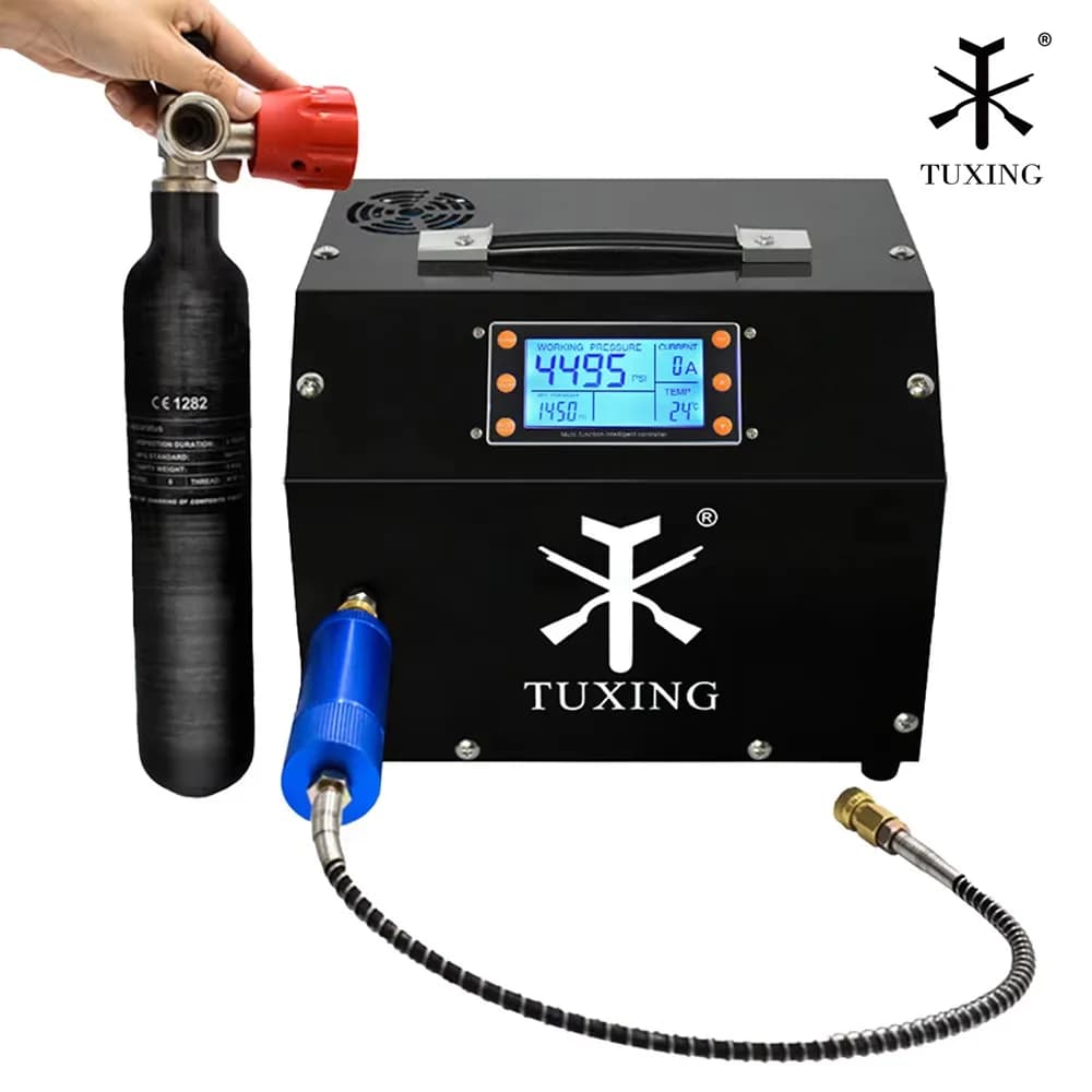 Compressor de ar PCP TUXING 4500Psi 300Bar com display LCD e controle digital