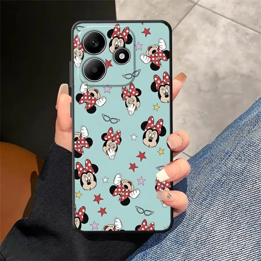 Capa azul clara para Xiaomi Redmi Note com design Minnie antichoque proteção para celular