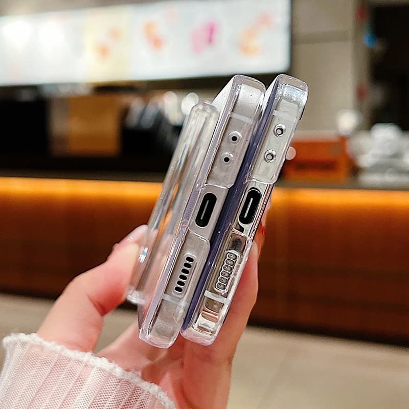 Capa transparente para Samsung Galaxy Z Flip com recortes precisos para botões e portas