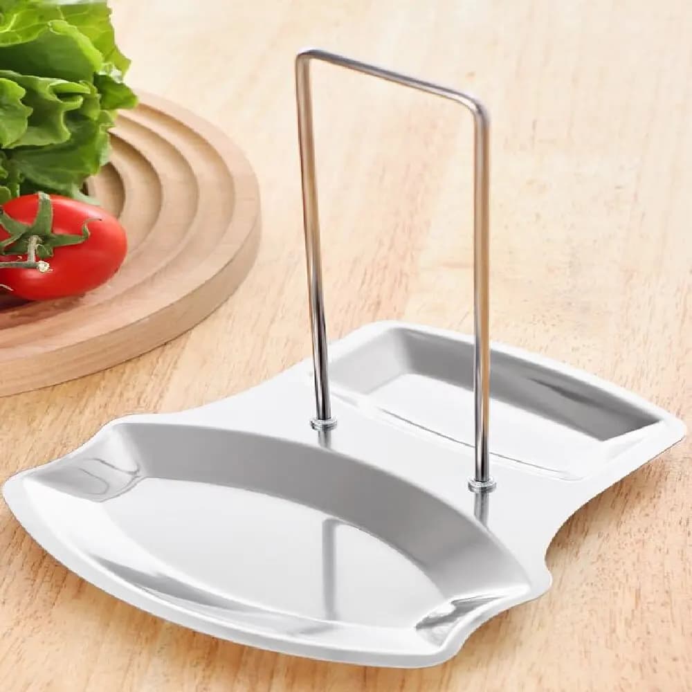Suporte para tampa de panela em aço inoxidável, prateleira de armazenamento para utensílios e pratos, organizador multifuncional para uso doméstico.