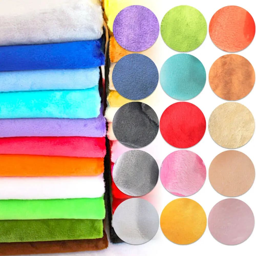 Vários tecidos de veludo de pelúcia em cores sólidas para costura DIY