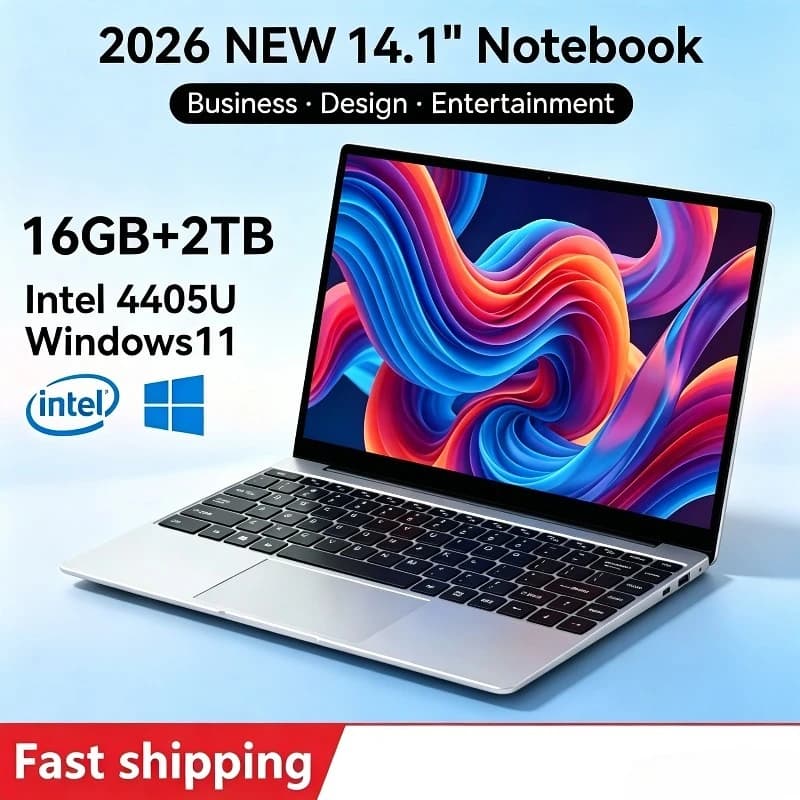 Notebook LENO Ultra Slim 14.1' com 16GB RAM, 2TB SSD, Intel 4405U, Windows 11, design elegante e fino
