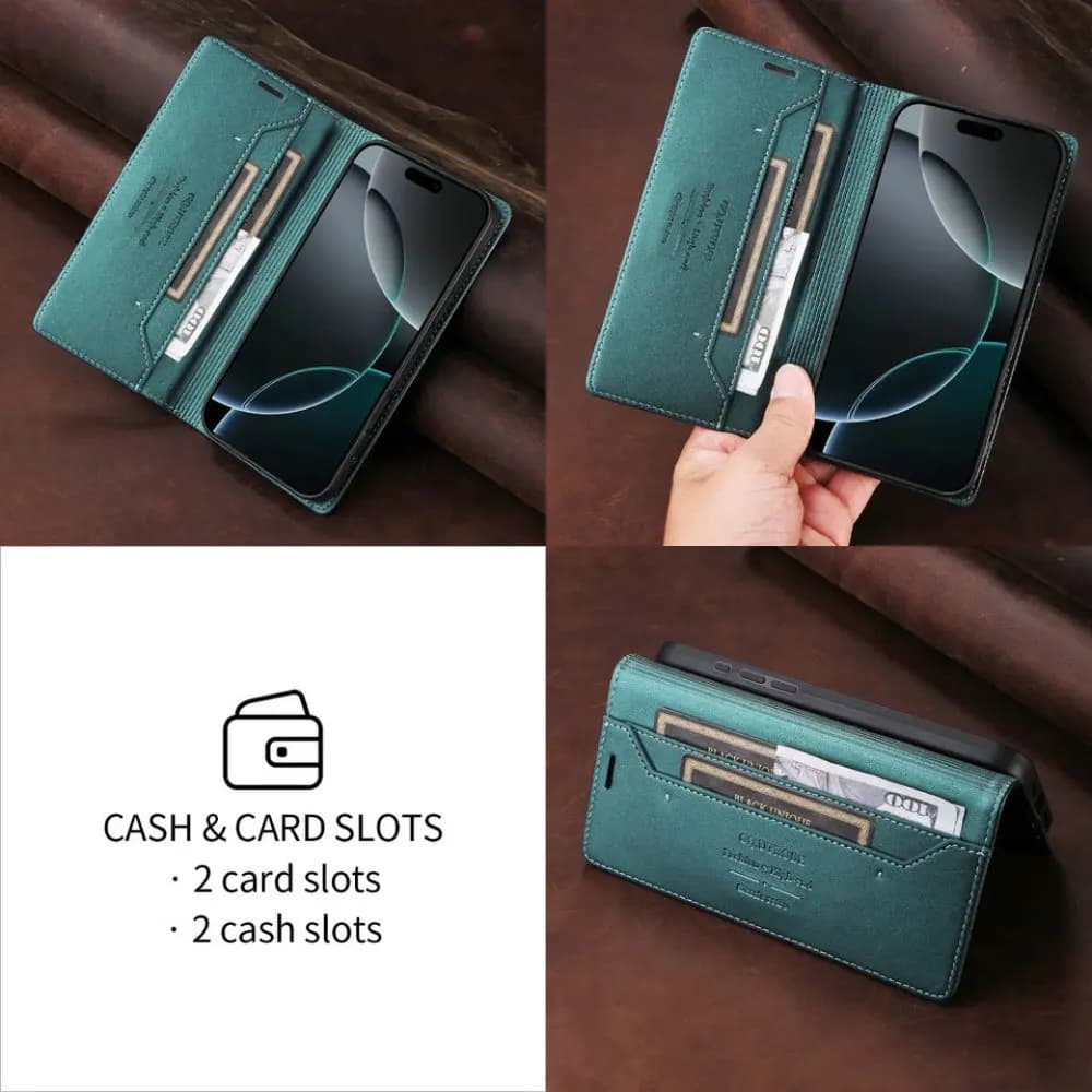 Capa flip verde turquesa para Xiaomi Poco C85 C75 C65 C61 C55 com porta cartão e bolso para dinheiro