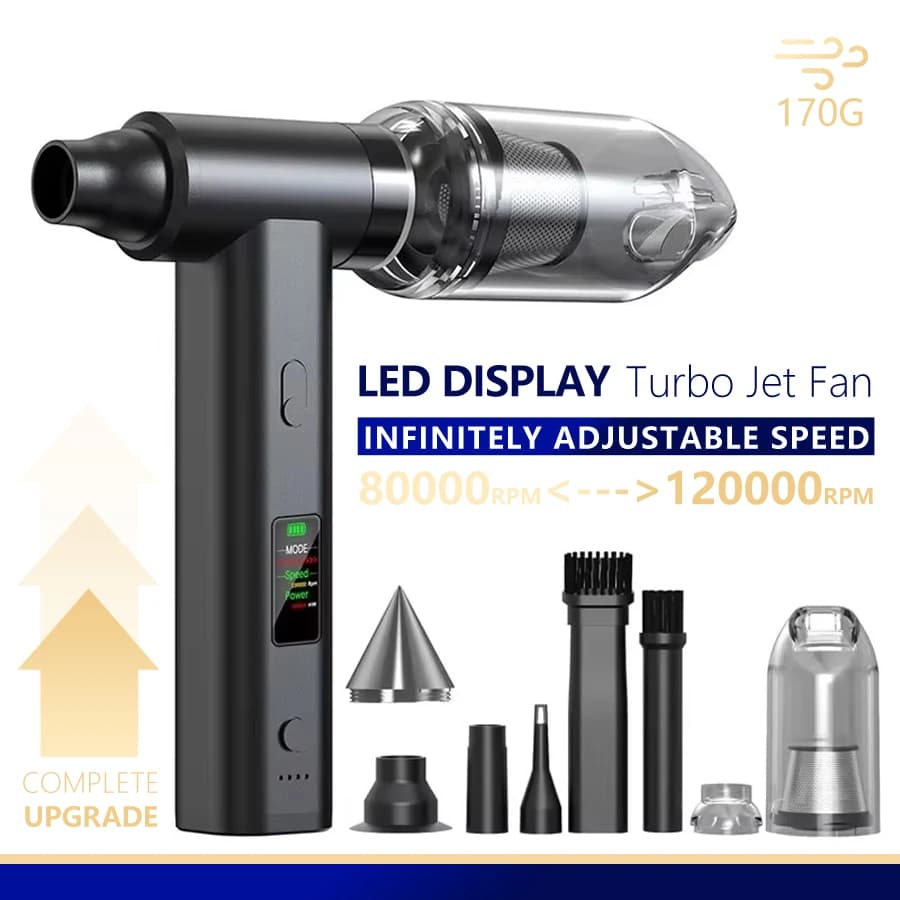 Aspirador de pó de alta velocidade RPM com LED display e acessórios