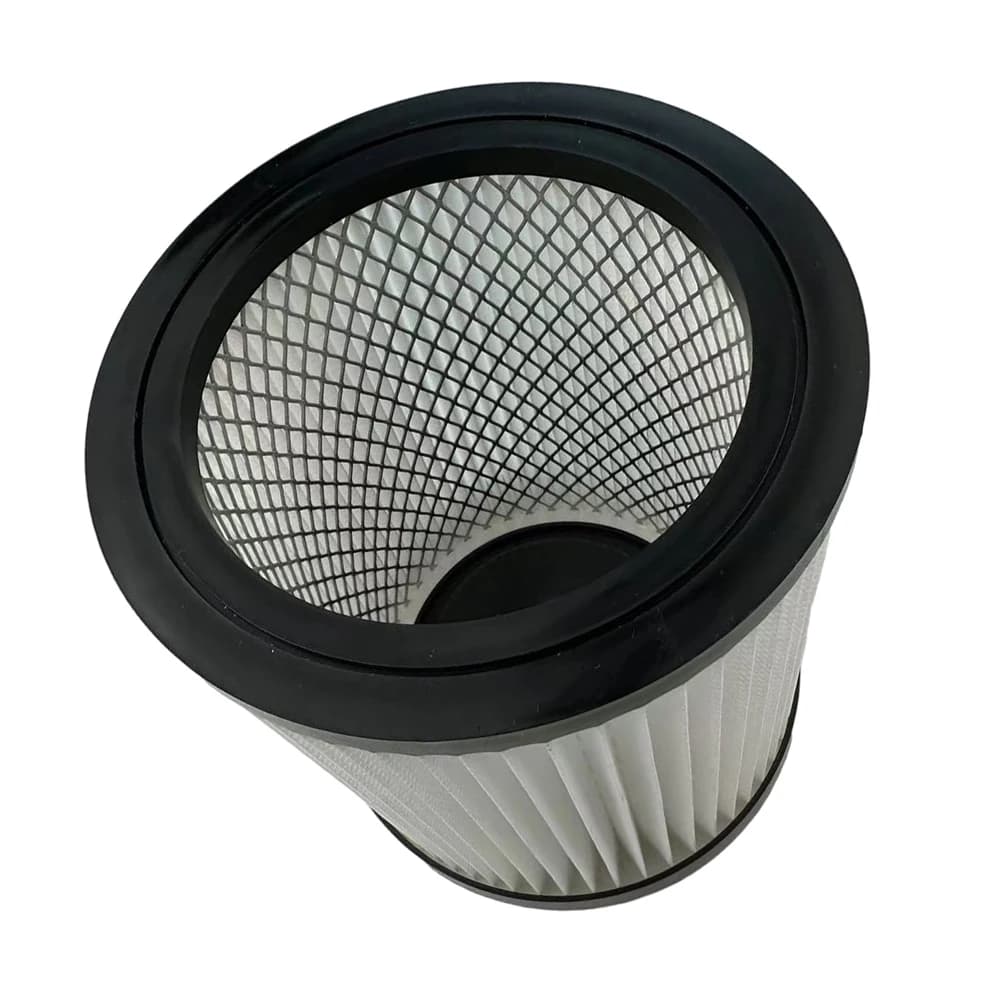 Vista superior do cartucho filtro HEPA para aspirador Parkside com malha protetora preta