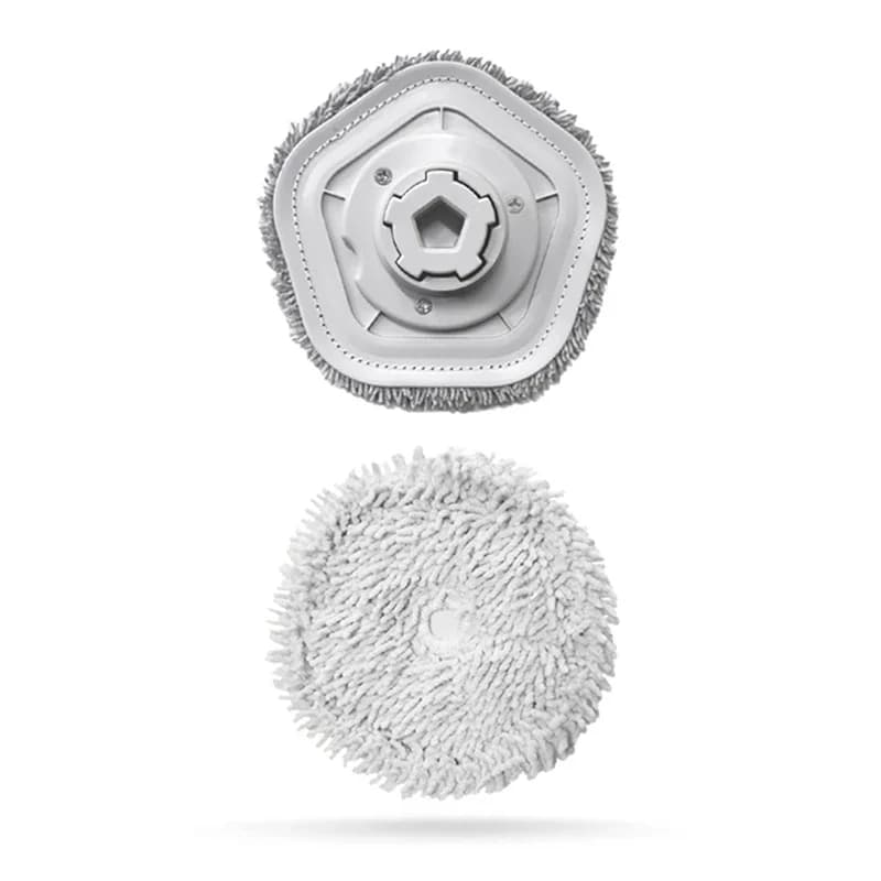 Peças de reposição para aspirador de pó e mop Xiaomi Dreame, peça hexagonal e peça circular com cerdas brancas.