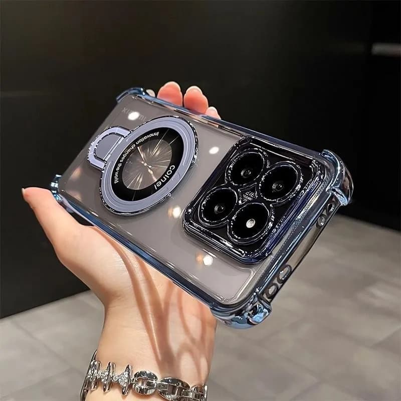 Capa de telefone com suporte magnético à prova de choque para Motorola Moto Edge 60 50 Fusion Pro NEO G14 G24 G34 G54 G84 G52 G10 G20 Suporte Capa