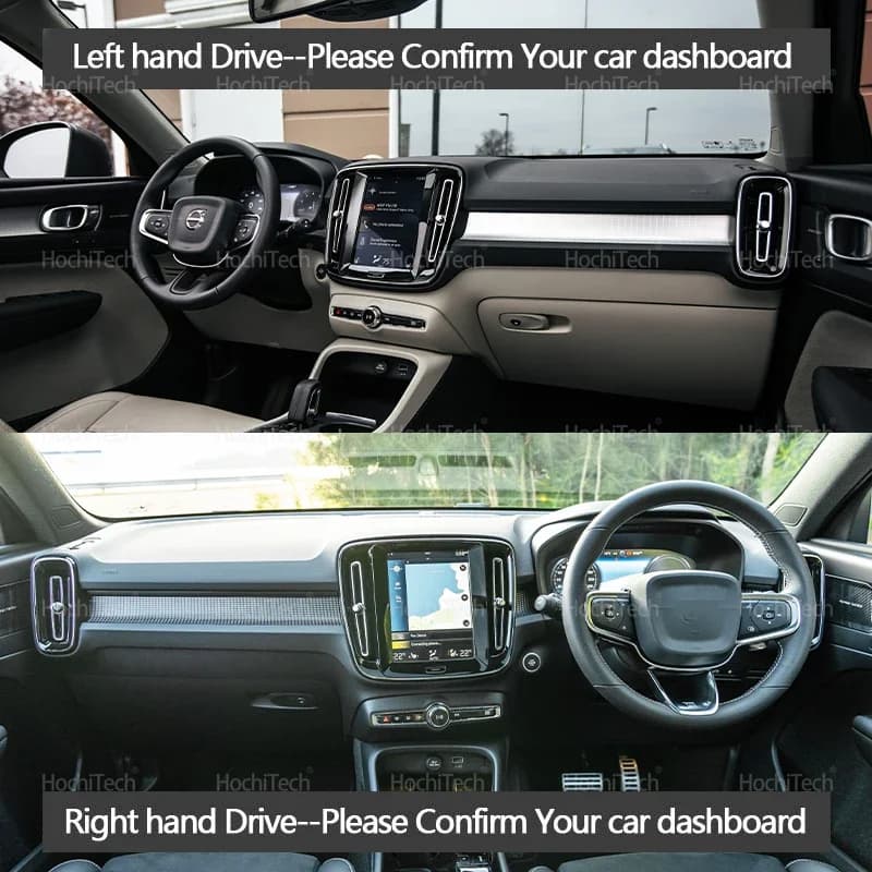 Tapetes de couro camurça para Volvo XC40 2020-2025, preto e marrom