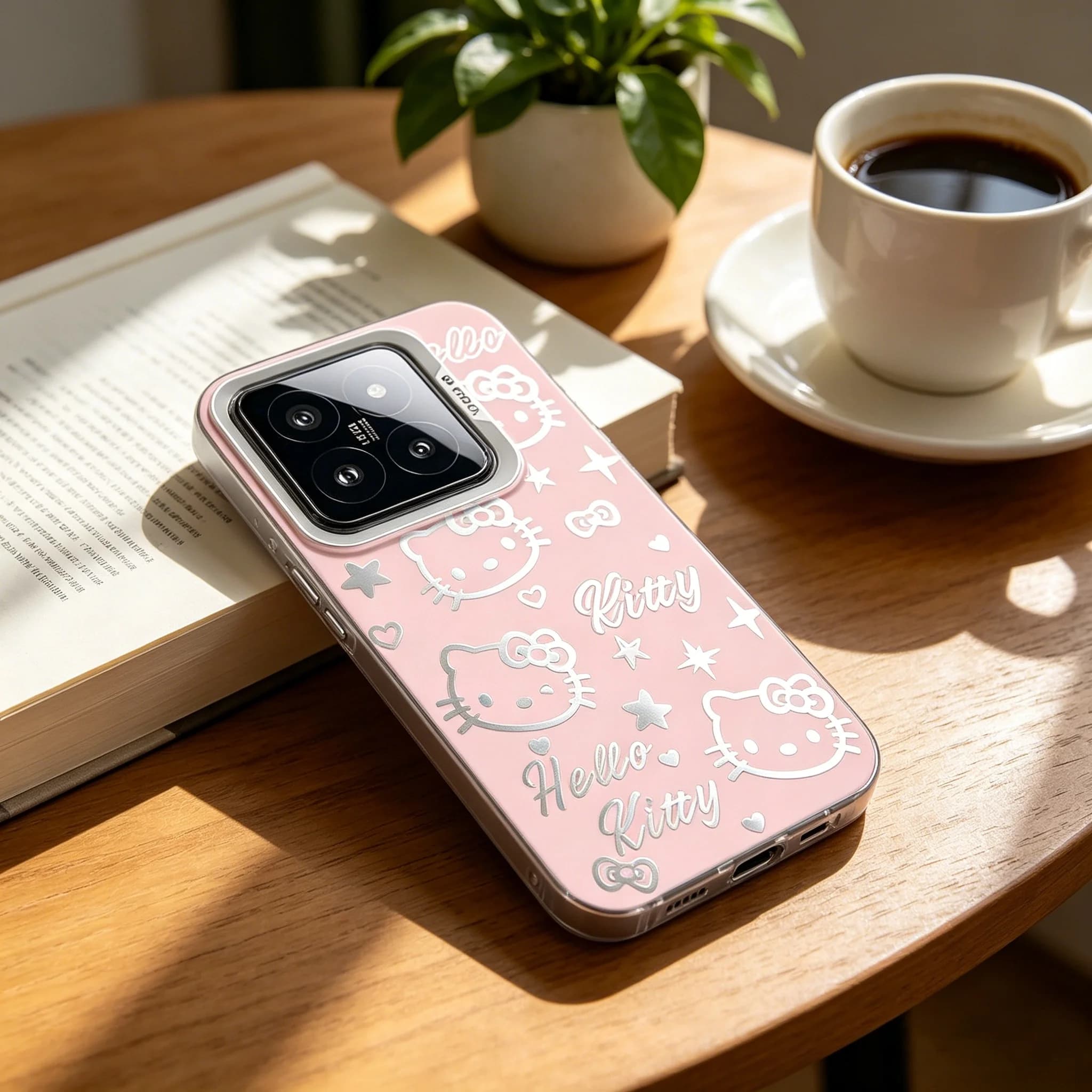 Capa de telefone rosa Sanrio Sweet Hello Kitty IMD à prova de choque para Xiaomi Redmi Note 14 Pro