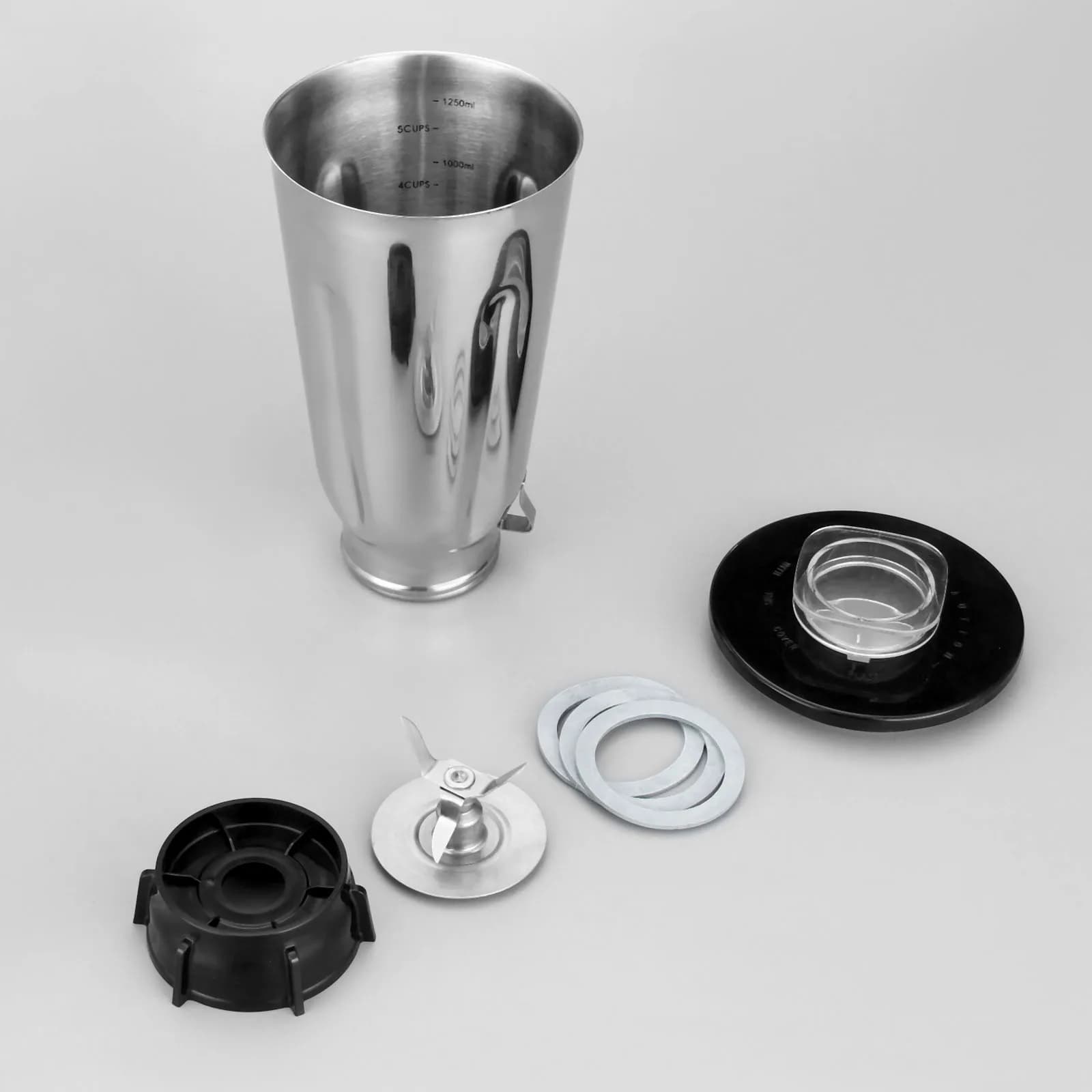 Kit de 6 peças para liquidificador aço inoxidável e preto