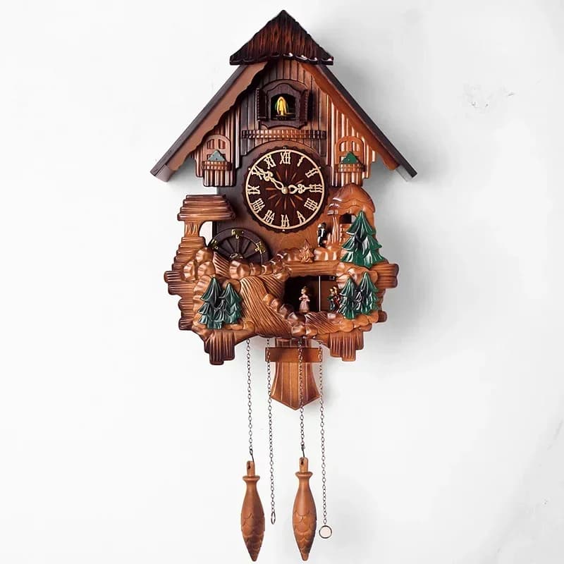 Relógio de parede criativo incomum clássico vintage cuco relógio retro madeira com pêndulo personalizar reloj digital pared bens domésticos