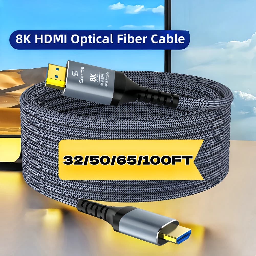 Cabo de fibra óptica HDMI 8K 32/150/65/100FT