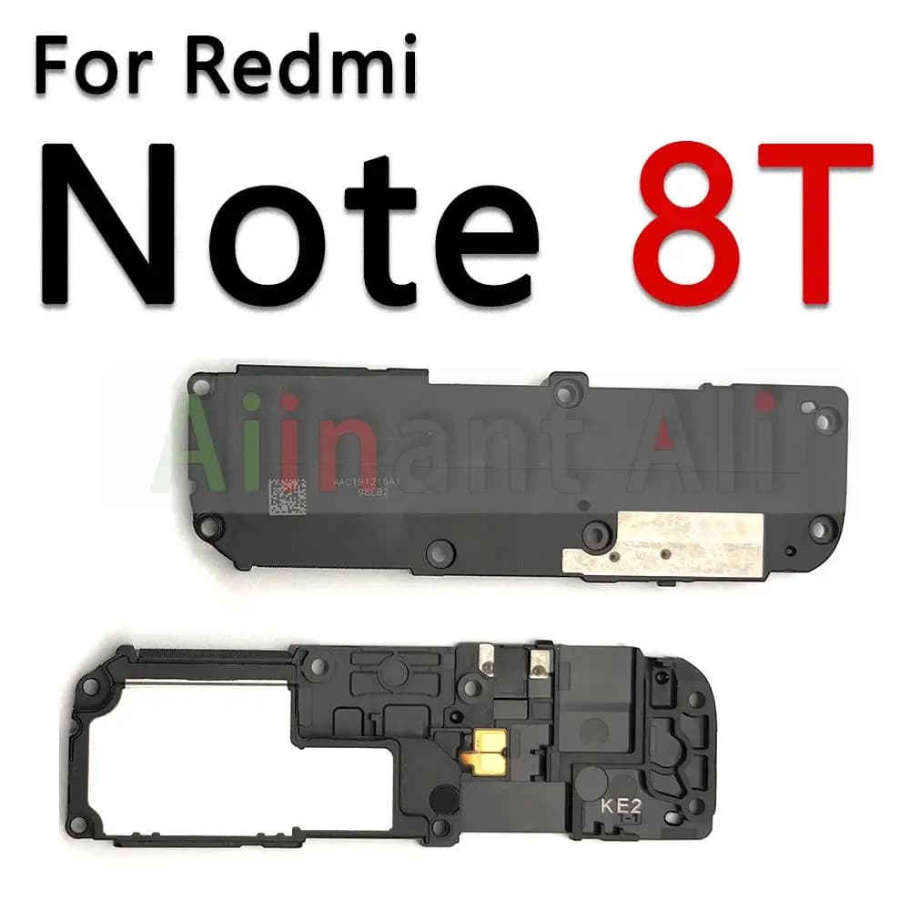Alto-falante interno preto para Xiaomi Redmi Note 8T com cabo flexível e campainha