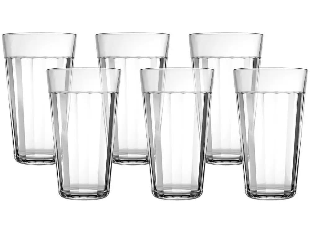 Jogo de copos de vidro transparentes 450ml 6 peças