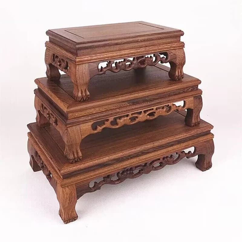 Madeira maciça retro prateleira decorativa, usado para estátuas, vasos, conjuntos de chá, adereços, expositores, feitos à mão, prateleira de armazenamento antigo