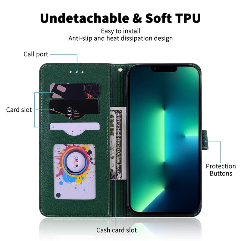 Capa de telefone de couro multicor para Xiaomi Redmi 10C 9A 9T