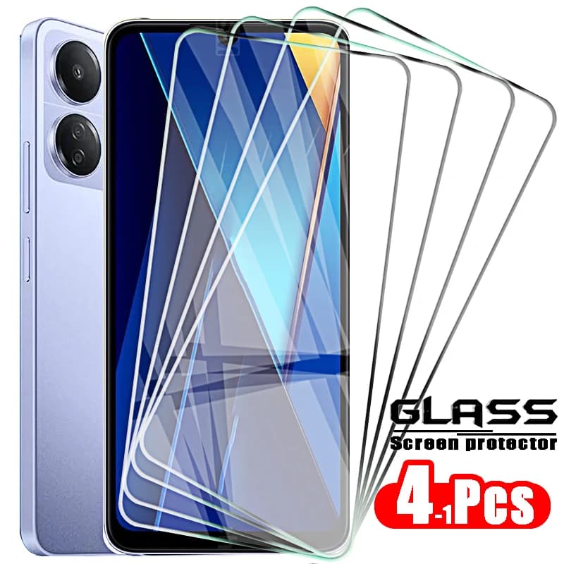 Protetores de tela transparentes para Xiaomi com 4+1 protetores inclusos