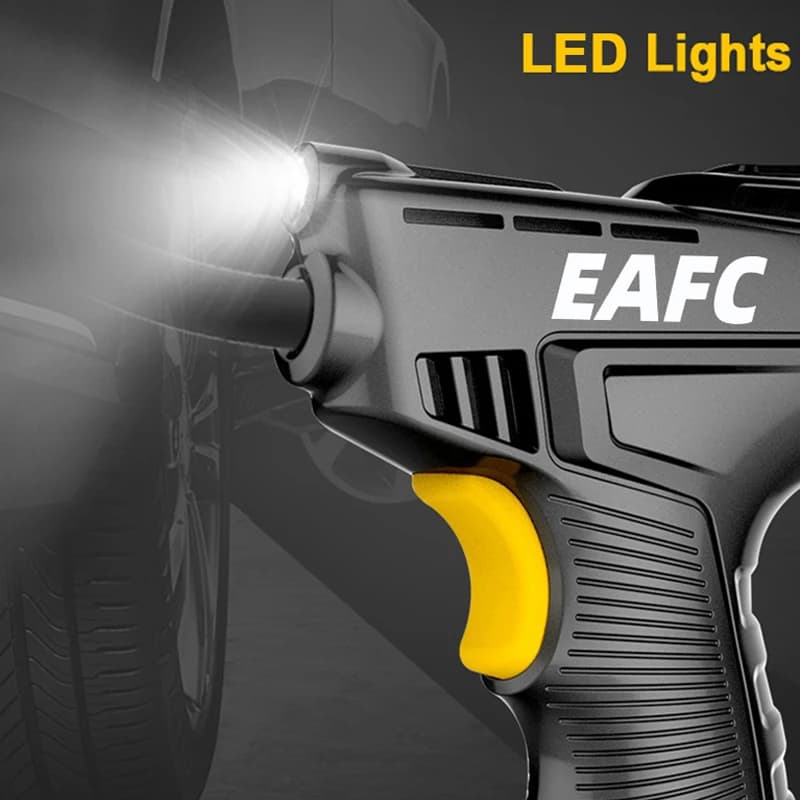 EAFC Compressor de ar portátil para carro 120W Bomba inflável sem fio/com fio Bomba de ar Digital Máquina infladora de pneus de carro para bicicleta de carro