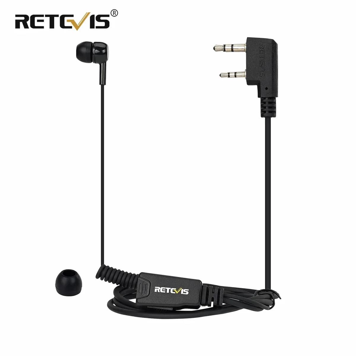 RETEVIS EEK022 Fone de ouvido intra-auricular com cabo enrolado PTT Mic para Quansheng UVK5 Baofeng UV5R Walkie Talkie Acessório para Motorola