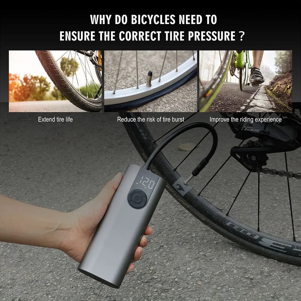 Compressor de ar elétrico CYCPLUS-A8 com cabo USB e acessórios