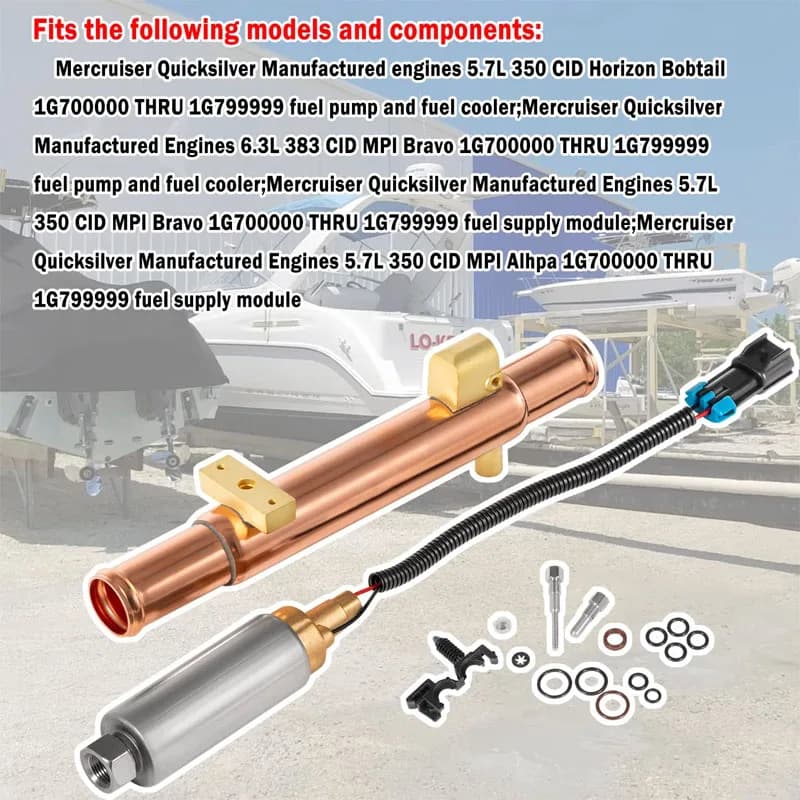 Bomba de combustível & Cooler Kit Compatível com V-6 & V-8 Mercruiser Efi motores, substituição 8M0125852,861156A03 barco marinho de fora