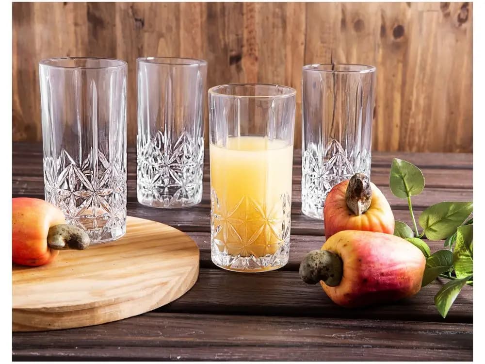 Jogo de Copos de Vidro 350ml 6 Peças Haus