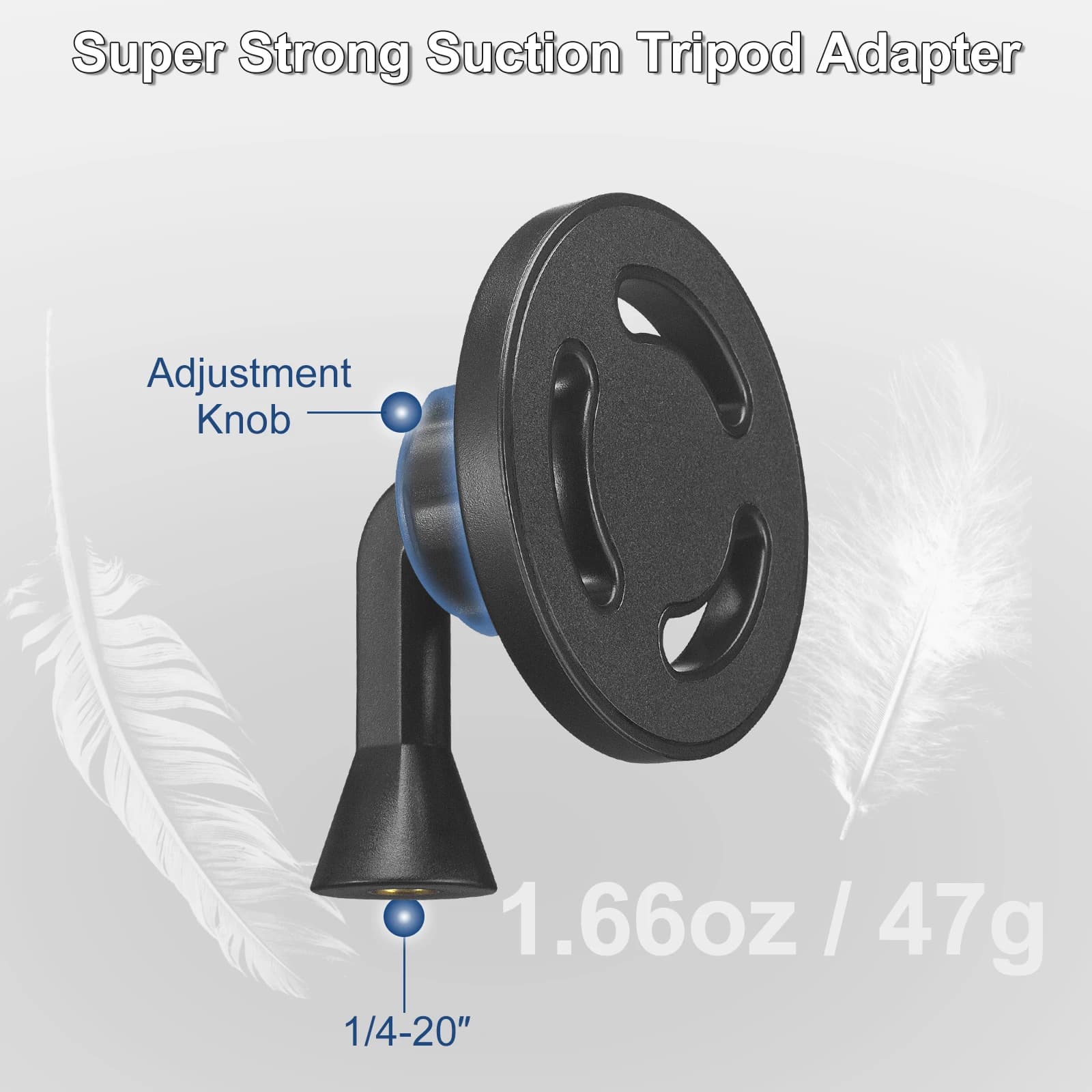 Adaptador de montagem para tripé de telefone magnético Magsafe preto com botão de ajuste e rosca 1/4-20"