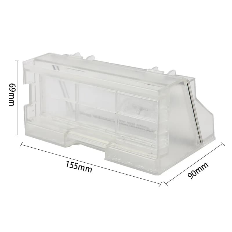 Dimensões da caixa de poeira transparente Dreame Bot W10 com filtro HEPA para aspirador Xiaomi
