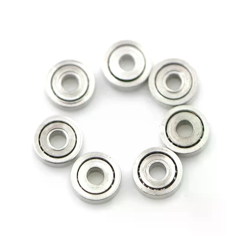 Kit com 10 rolamentos de esferas miniatura 681ZZ em metal prateado, diâmetro pequeno