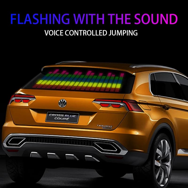 Kit de luz LED automotiva RGB para para-brisa traseiro com efeitos de ritmo musical coloridos