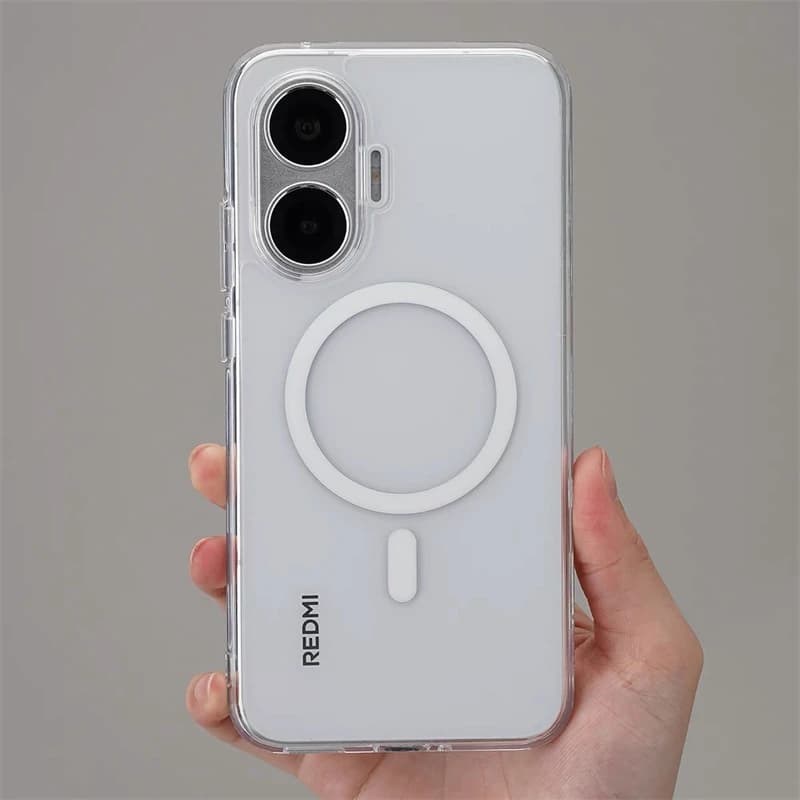 Capa transparente magnética para Xiaomi POCO F7 5G Redmi Turbo 4 Pro com logo Redmi