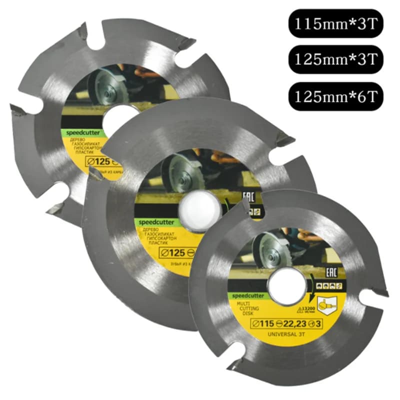 Conjunto com 4 lâminas de serra para entalhe em madeira discos prata 115mm e 125mm