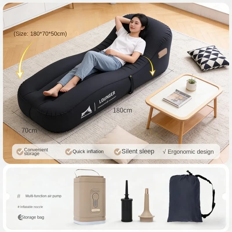 Cadeira Inflável Automática LXZ, Sofá Inflável Portátil para Camping ao Ar Livre, Cama de Ar Recarregável por USB para Viagens em Família