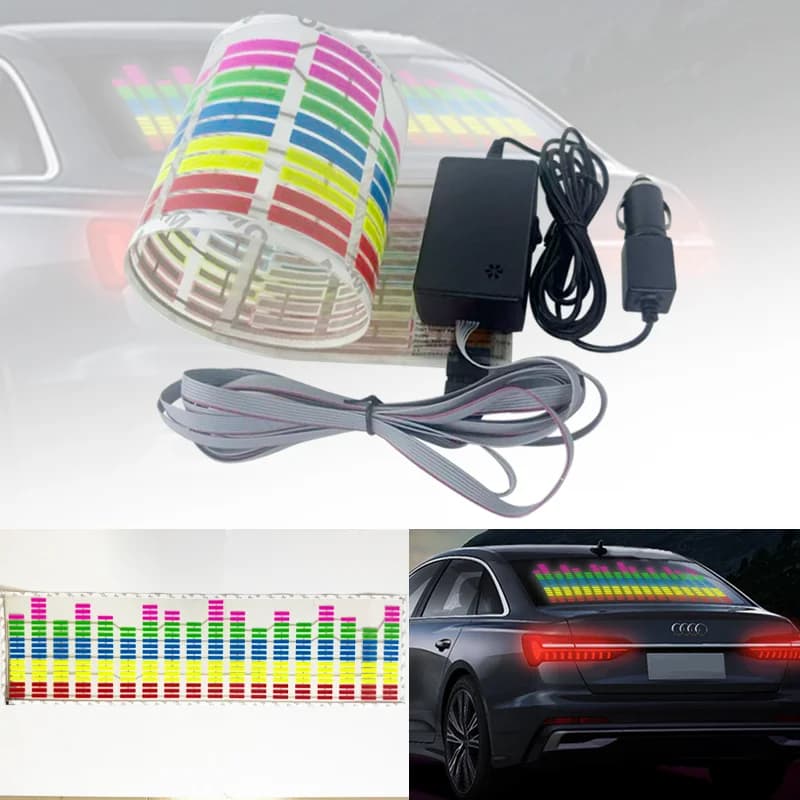 Kit de luz LED RGB para carro com adesivo de pára-brisa traseiro