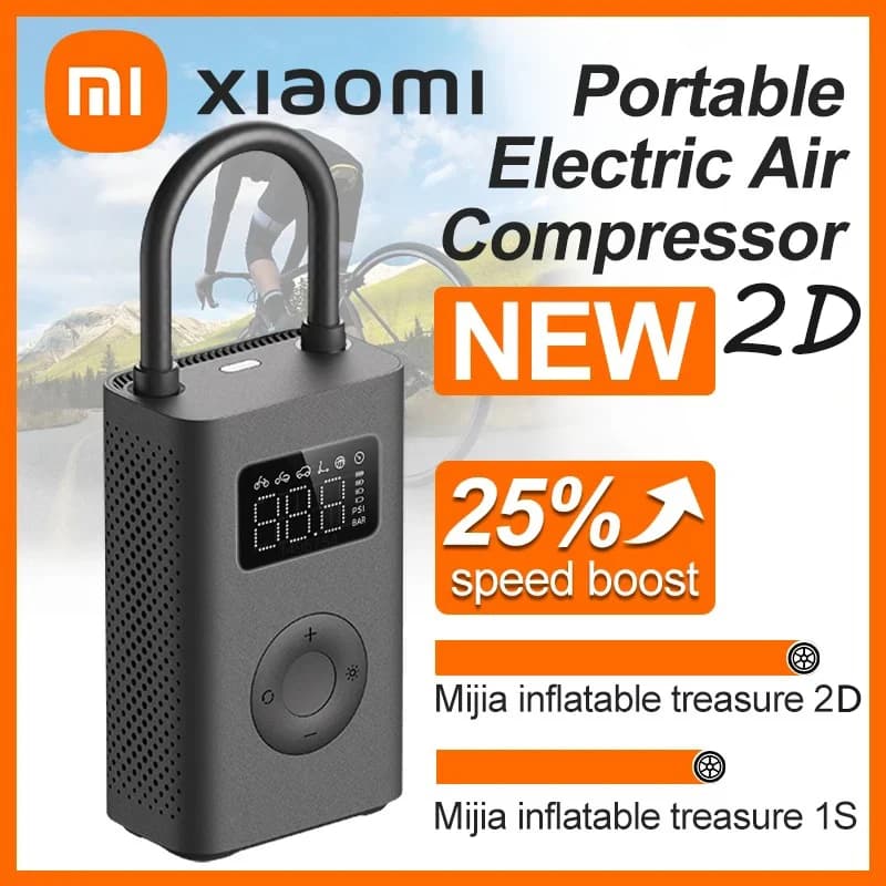 Compressor de Ar Elétrico Portátil Xiaomi Mijia Air Pump 2 com Aumento de Velocidade de 25% e 150PSI