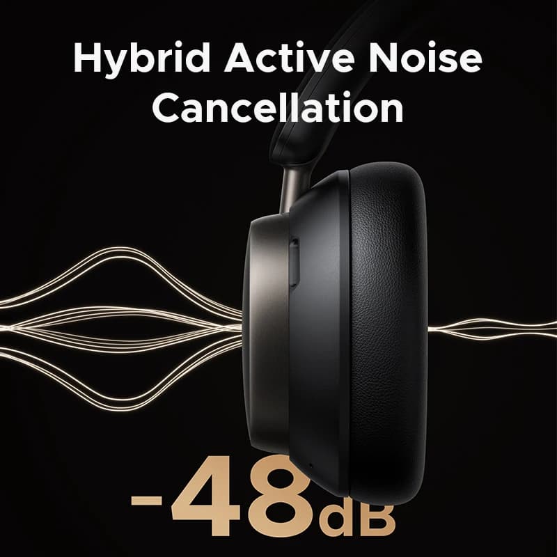 UGREEN Studio Pro 48dB ANC Fones de ouvido sem fio sobre a orelha Fones de ouvido Bluetooth Cancelamento de ruído ativo Hi-Res LDAC 120h Playtime
