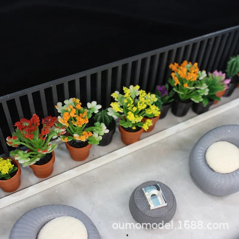 Mini plantas simuladas cactus modelo de flor suculenta pequena decoração em vaso para cenário de casa de bonecas de mesa e exibição de plantas verdes
